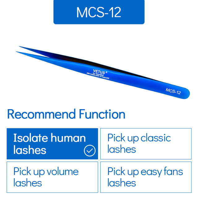 Vetus MCS All size single pack tweezers for eyelash extensions