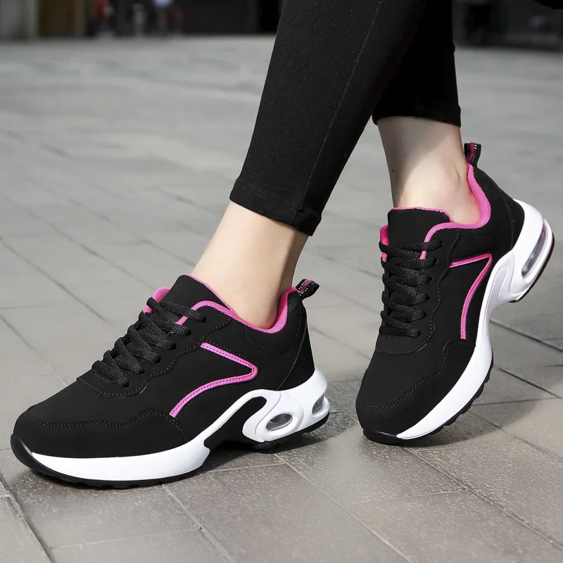 

Four Seasons Breathable Sports Running Shoes Women Flying Weave High Elasticity Casual Sneakers Ladies Non-slip Jogging Shoes