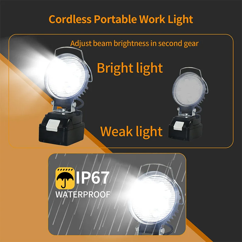 19.Electric Goddess Wireless Circular Light Outdoor Portable LED Home Work Light Low Voltage Camping Tool For Makita 18V Battery