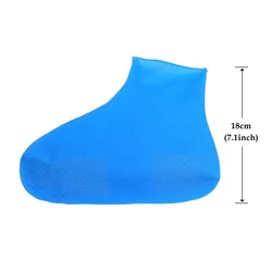 Elastic Waterproof Silicone Outdoor Rain Boot Covers - Non-Slip, Portable, and Durable - M(EU 36-40) (Blue)
