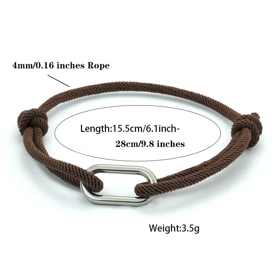 Stainless Steel Metal Rope Bracelet for Men