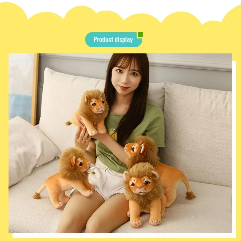 23/28CM Simulated Lion Plush Pillow Filling Toy for Children Cute Creative Soft Cotton Plush Stuffed Doll Lion Boy Girl Toy Gift 6