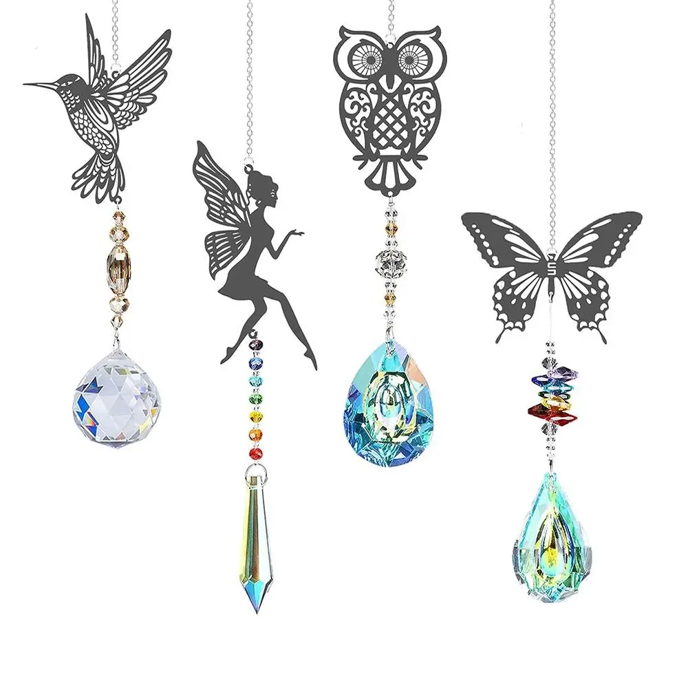 

1/4/5pcs Crystal Crystal Sun Catcher Decorative Pendant 11-17.7 Inch Garden Light Hanging Ornaments Sun Catchers Girl