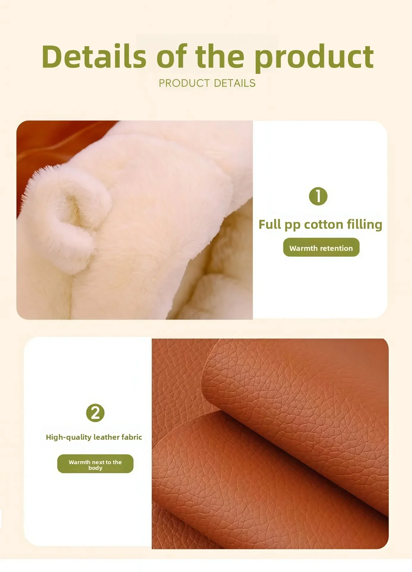 Katzennest, Wintertechnologie, Ledertuch, Katzennest, Plüsch, warmer Schlafsack, Bettwäsche, leicht zu reinigen, Winter, warmes Hundest, Heimtierbedarf – Detail 7