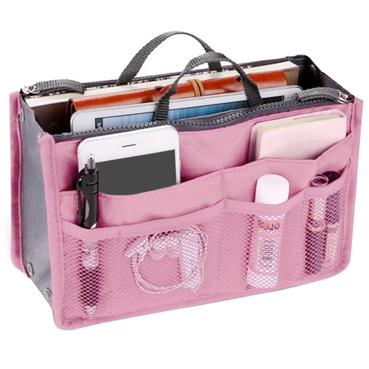 Women's Large Capacity Nylon Cosmetic Organizer Bag - Foldable Travel Makeup Tote