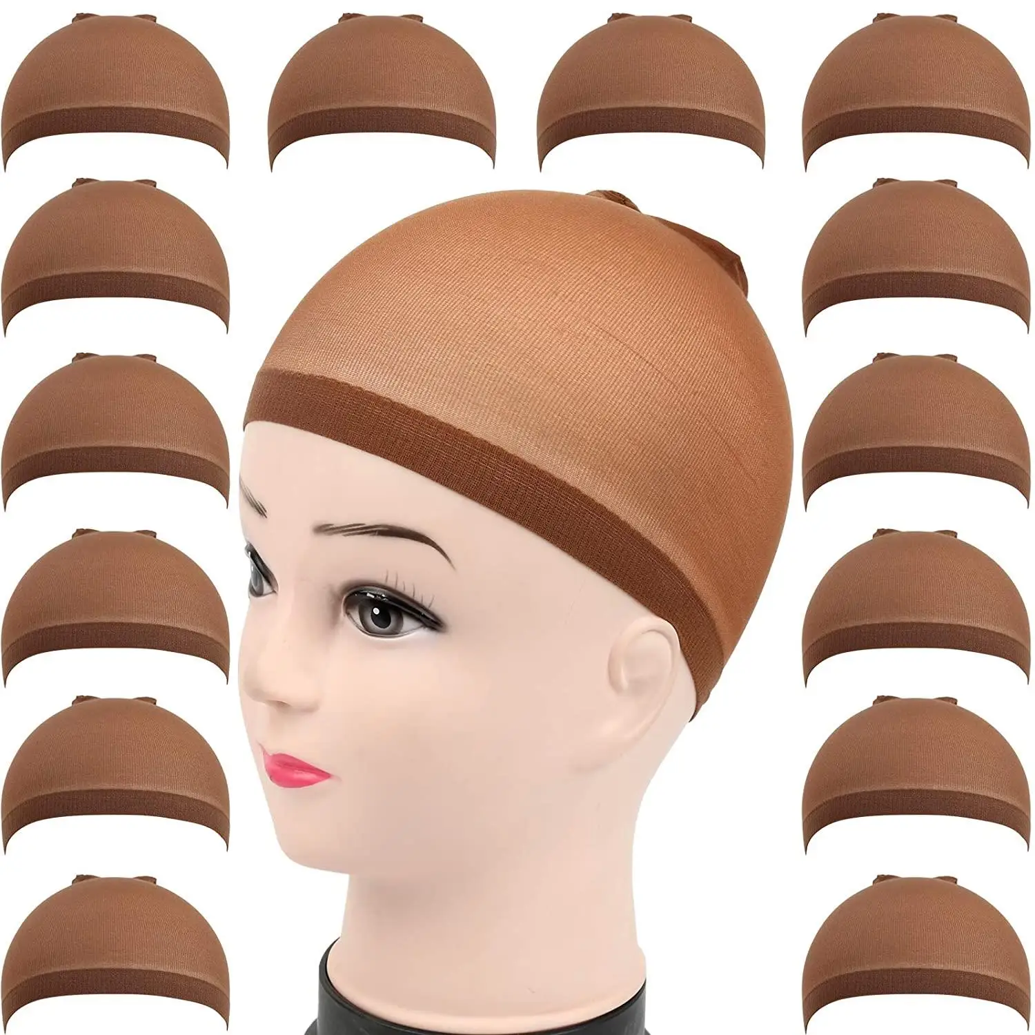 12pcs/Lot Wig Caps for Lace Front Wig Stretchy Nylon Stocking Caps