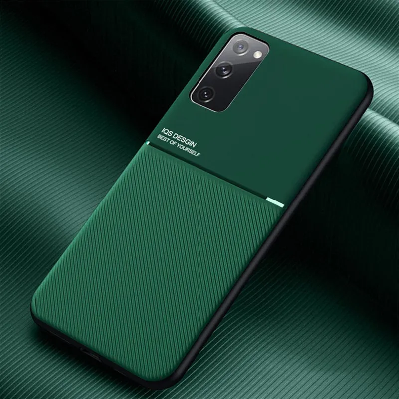 Magnetic Leather Texture Car Phone Case - Premium Back Cover with Magnet Functionality