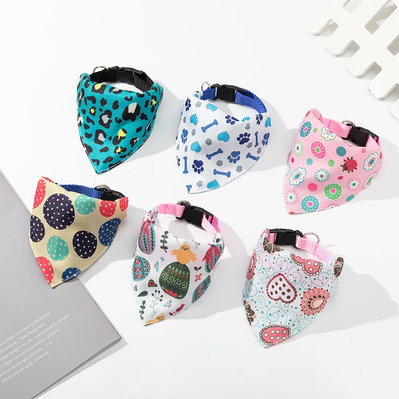 

Dog Bandanas Cat Saliva Towel Pet Scarf Pet Cotton Washable Bow Ties Collar Korean Style Cat Triangle Scarf Pet Supplies