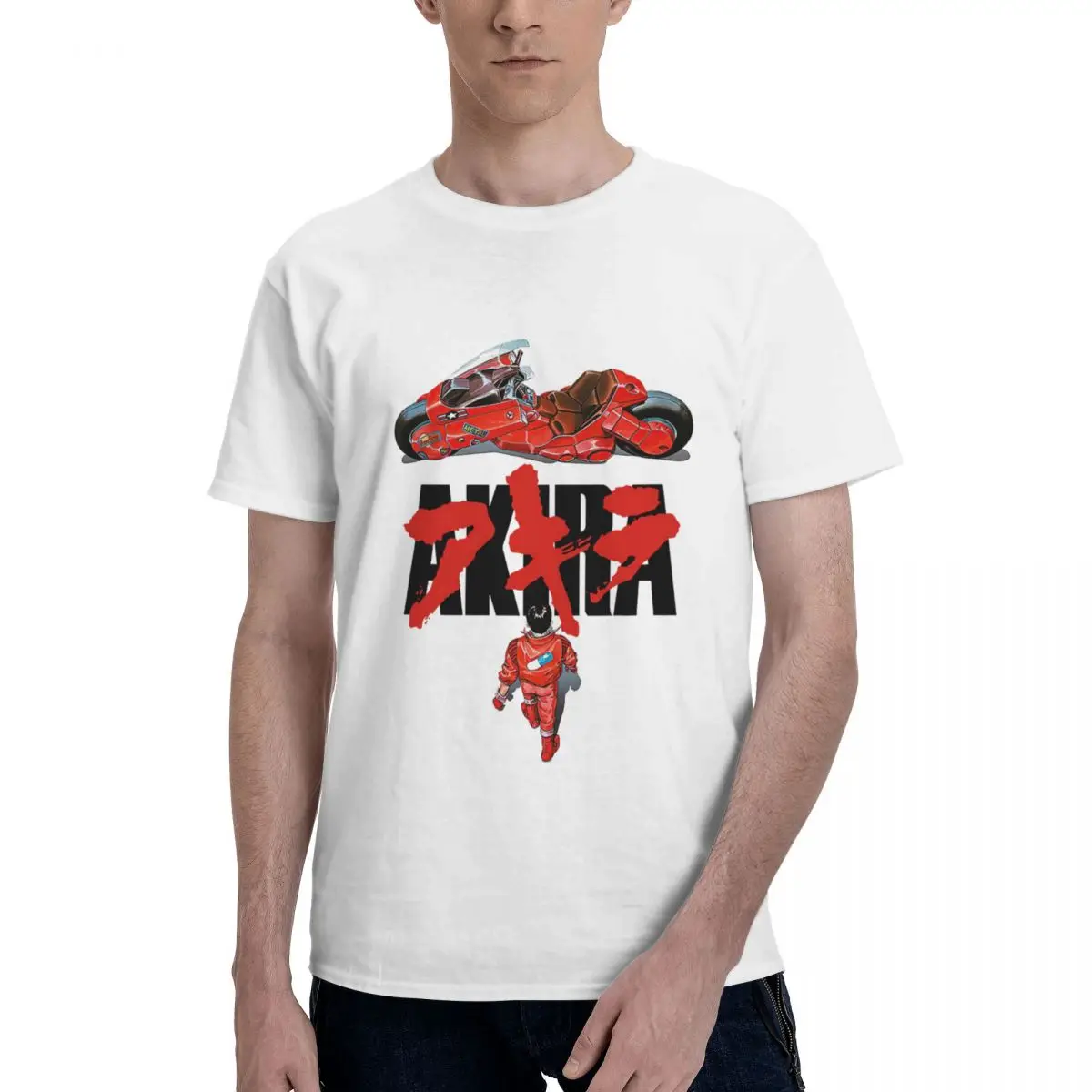 

Футболка мужская в стиле аниме Akira Y2K, винтажная забавная Модная рубашка в японском ретро стиле Харадзюку с коротким рукавом, летняя одежда