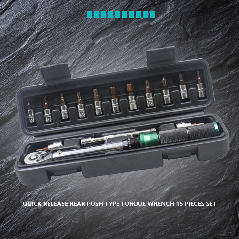 1/15pcs Torque Wrench Set 1/4