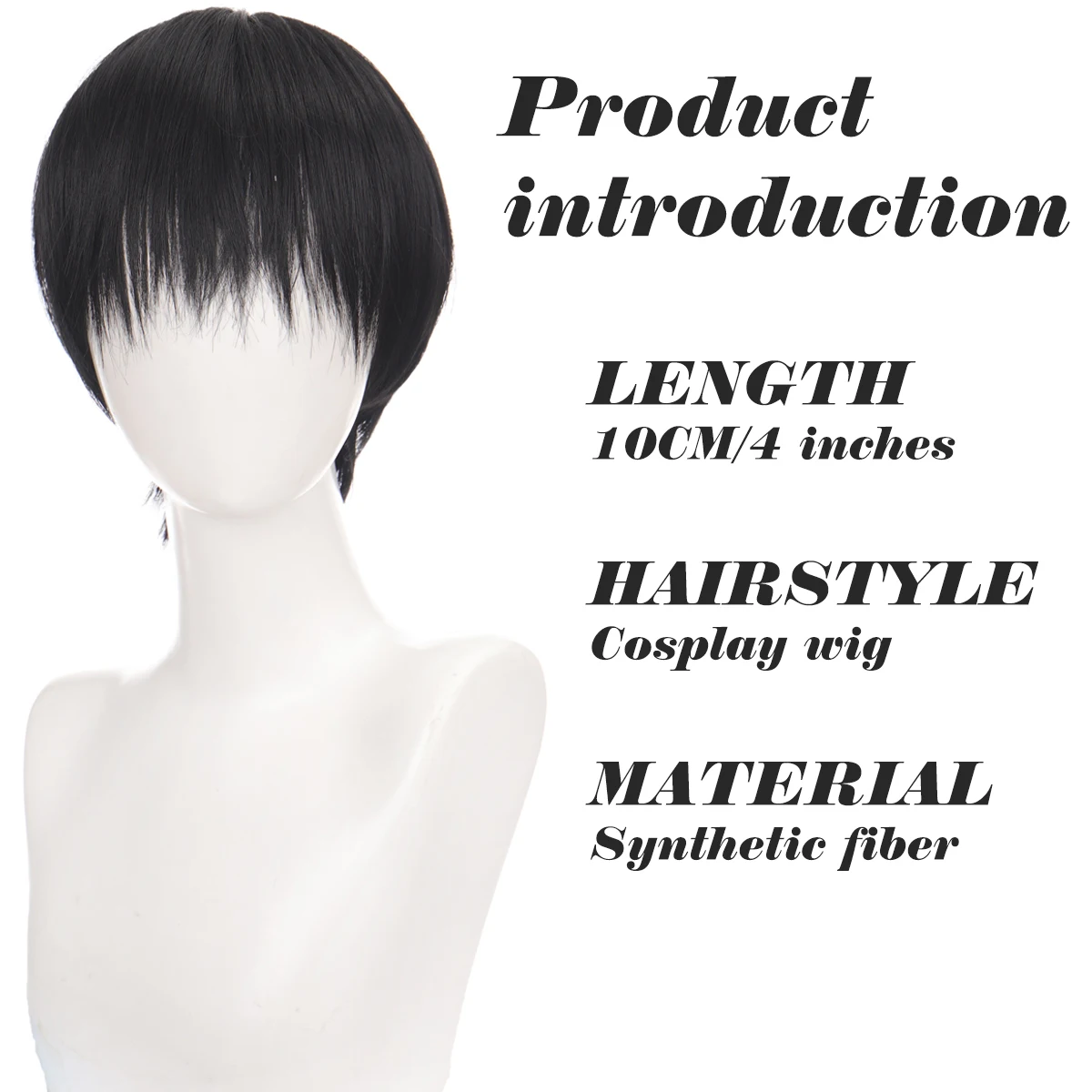 Short hair synthetic men's role-playing wig heat-resistant fireworks perm short curly hair natural black daily wig