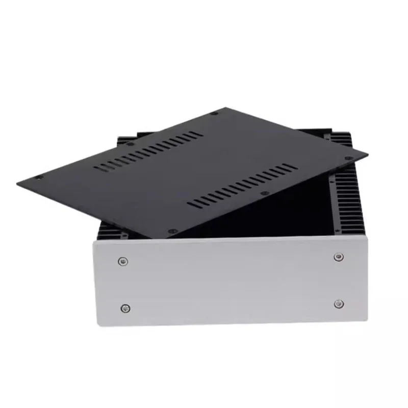 All-Aluminum DIY Audio Chassis Case 2107 with Side Heat Sinks for Amplifier, DAC, Headphone Amp, Preamplifier