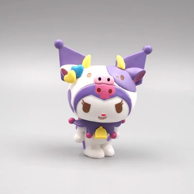 Kawai Anime Figure My Melody Kuromi Cosplay Zoo Series Sheep Doll KT Cat Pochacco DIY Birthday Cake Decor Gift Desktop Ornament