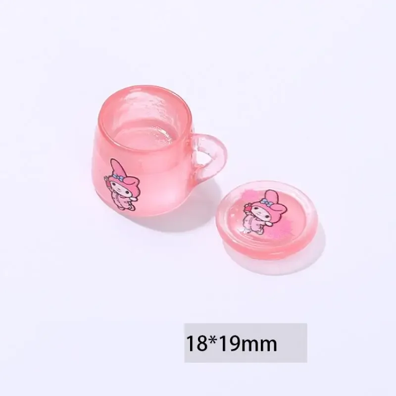 귀여운 산리오스 송진 액세서리, 야광 쿠로미 시나모롤 멜로디 전화 케이스, DIY 부품, 수제 재료 장난감 선물, 6 개