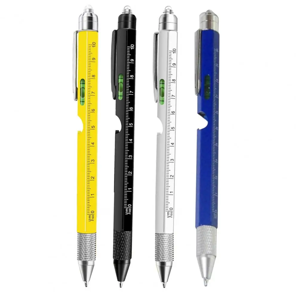 엔지니어를 위한 도구 펜 선물 Led 라이트 드라이버 눈금자 병따개 선물이 포함된 9-in-1 Multitool 펜