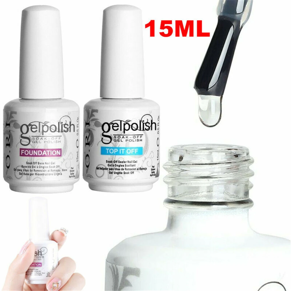 15ml Crystal Base Coat NoWipe Top Coat Matt Top Coat Tempered Top Coat Refill Package Nail Gel Polish Nail Art Manicure Primer