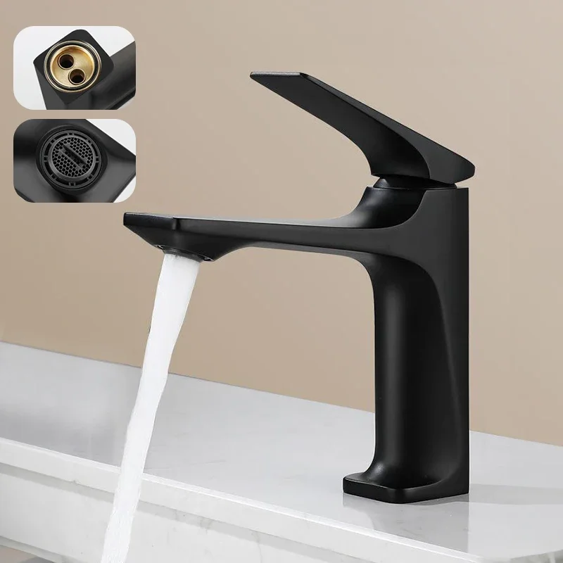 Copper Alloy Bathroom Faucet Anti-Splash Dual Temperature Control Brushed Finish Sink Tap  Basin Anti Splash Faucet With 80cm In