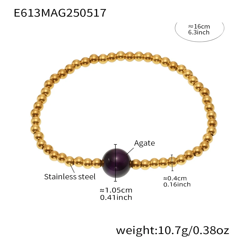 Weißes Muschel-Kreuz-Armband für Damen, 316 Edelstahl Perlenkette, 18K Vergoldet, Naturstein-Armband, Vintage-Schmuck – Detail 7