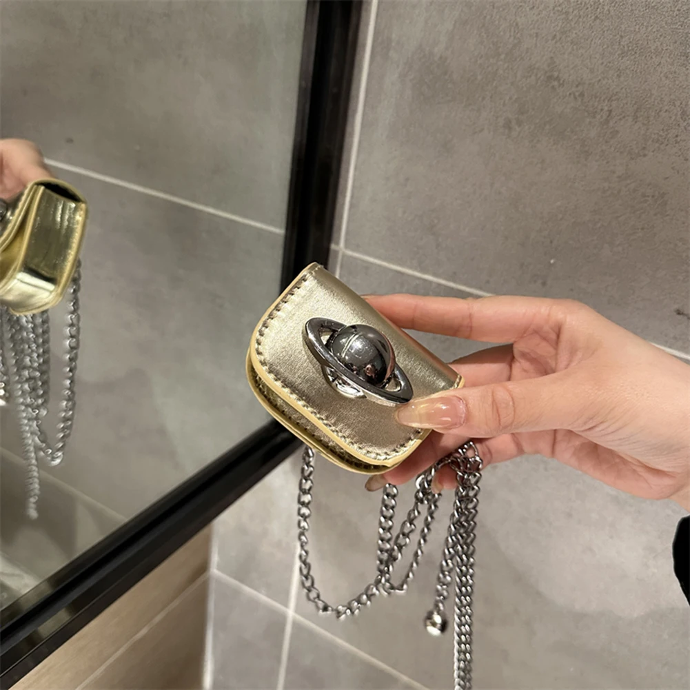 Mini Planet Print Crossbody Bag with Adjustable Strap Lipstick Earphone Organizer PU Leather Shoulder Bag for Women and Girls