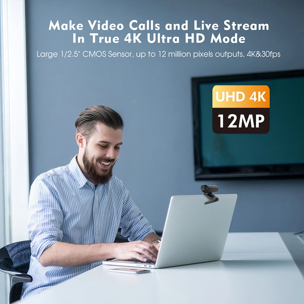 TOALLIN mini usb Camera Streaming Webcam 4K UHD, Auto Focus Web Camera with Noise Cancelling Microphone for TikTok/YouTube/Zoom 2