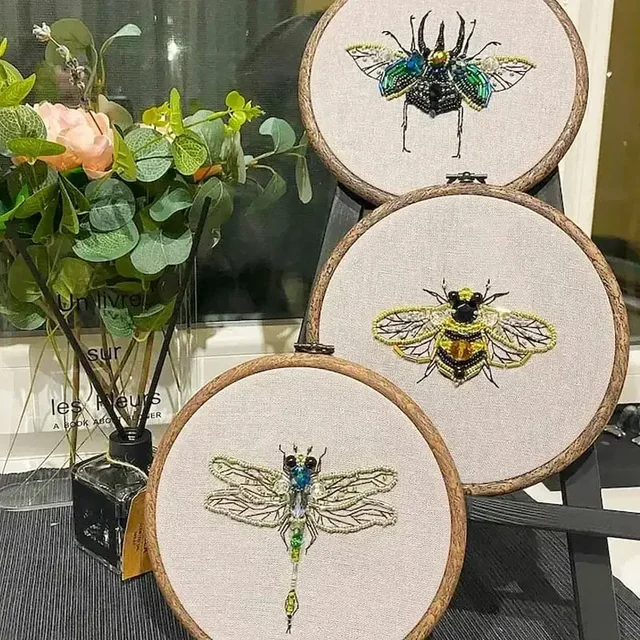 Kit de broderie de perles d'insectes, bricolage, artisanat, dessin animé, point de croix, série d'insectes, broderie de perles, ensemble de motifs d'insectes gravés 5