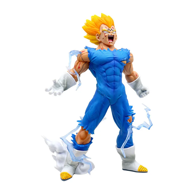 

Dragon Ball Anime Peripherals Interchangeable Head Figure Self-Explosion Vegeta Super Saiyan Desktop Model Ornament Figures 27cm