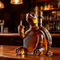 2026Funny Whiskey Bottle Middle Finger Turtle Glass Decanter Home Decor Booth Wine Bottle Statue Collection Toy Bar Accessories