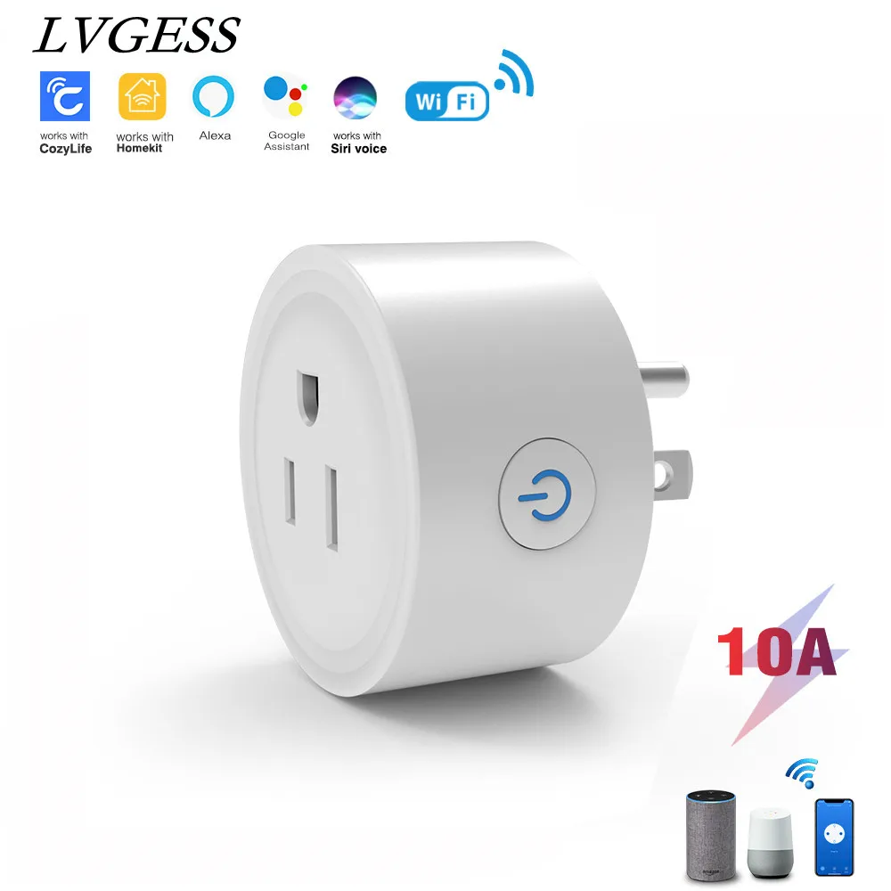 

Homekit 10A US Plug WIFI Smart Socket Plug Adapter Smart Home With Apple Siri Alexa Google Home Cozylife
