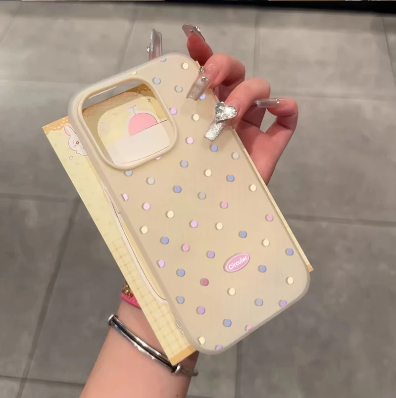 Candy Color Polka Dots Soft Matte Phone Case