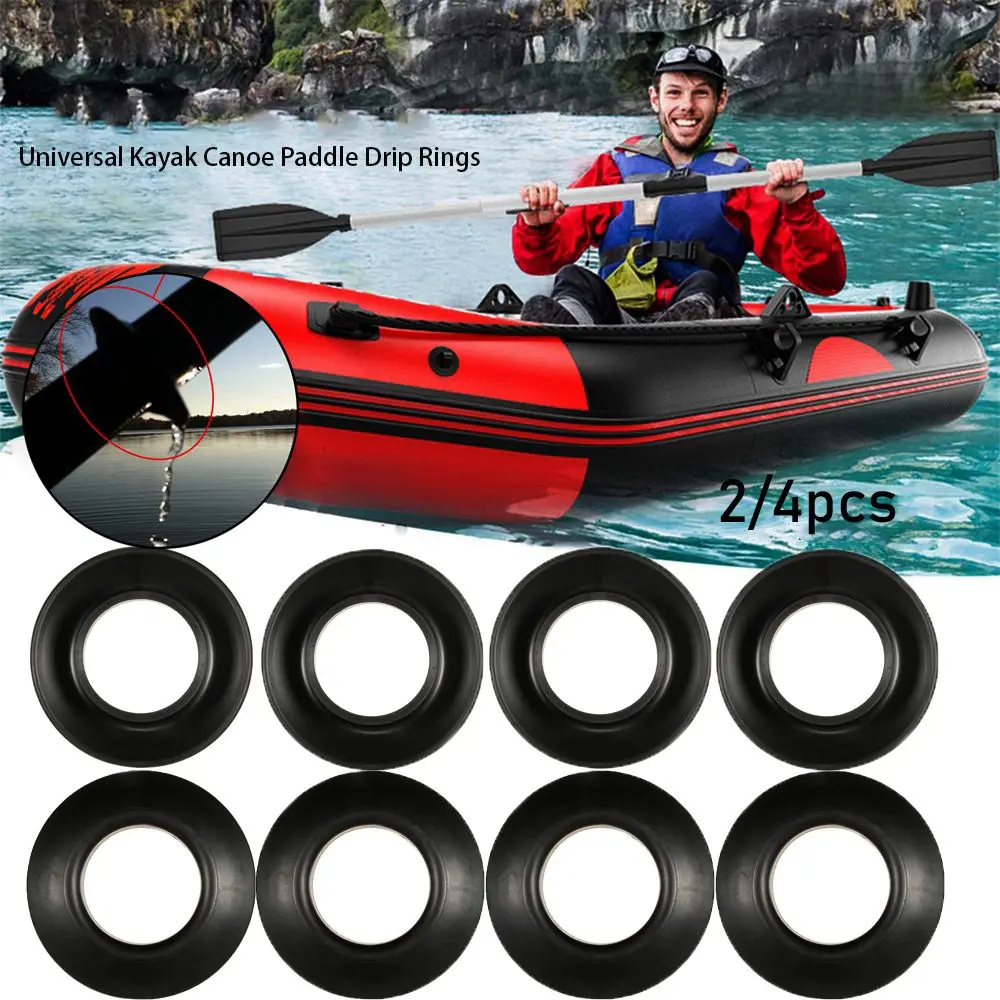 2/4Pcs Plastic Black Universal Raft Canoe Propel Paddle Parts Splash Guards Kayak Oar Accessories Drip Ring Replacement