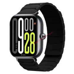 Magnetic Sport Silicone Strap Replacement Band - Universal Smartwatch Bracelet Accessories for Redmi Watch 6 (Black)
