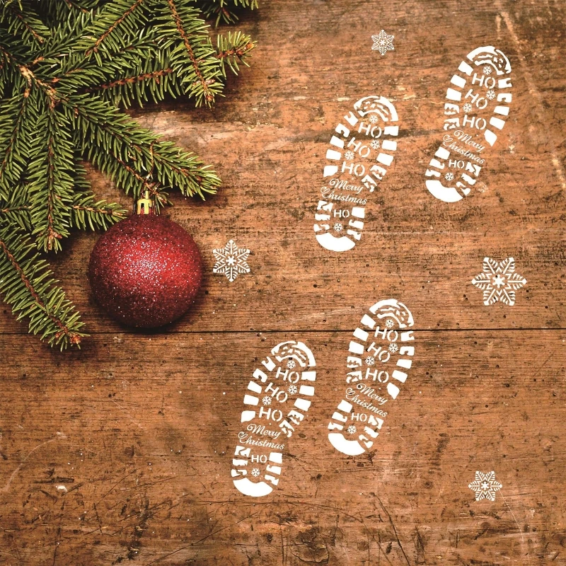 Santa Boot Print Stencil Christmas Decor Stencil