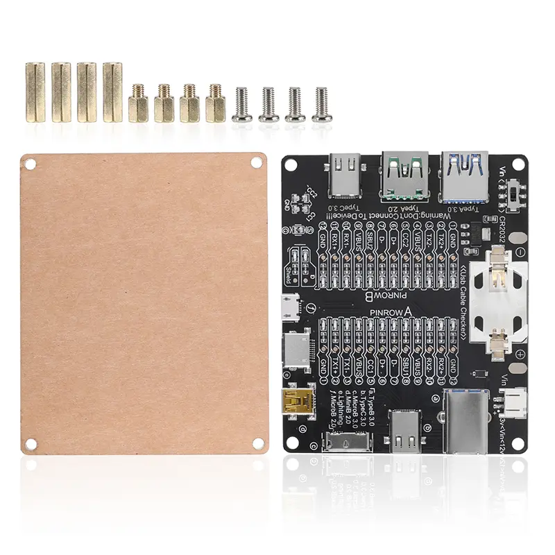 USB Cable Tester Board Data Wire Checker with Acrylic Case LED Indicator for Charging TYPE-C Micro Type A Type B Data Cable Test image 5