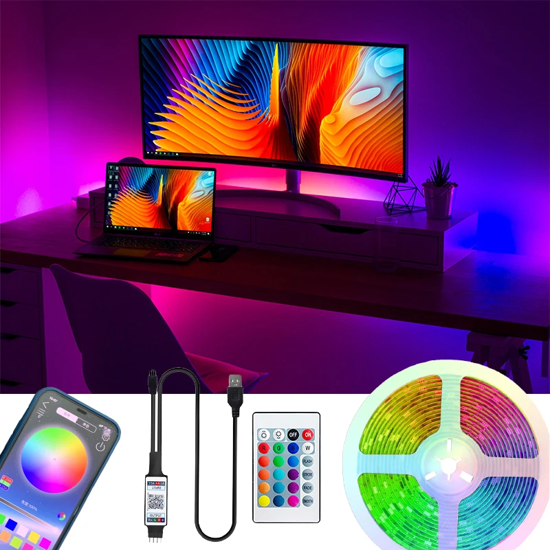 

Гибкая светодиодная лента RGB SMD 2835, 1/2/3/4/5 м