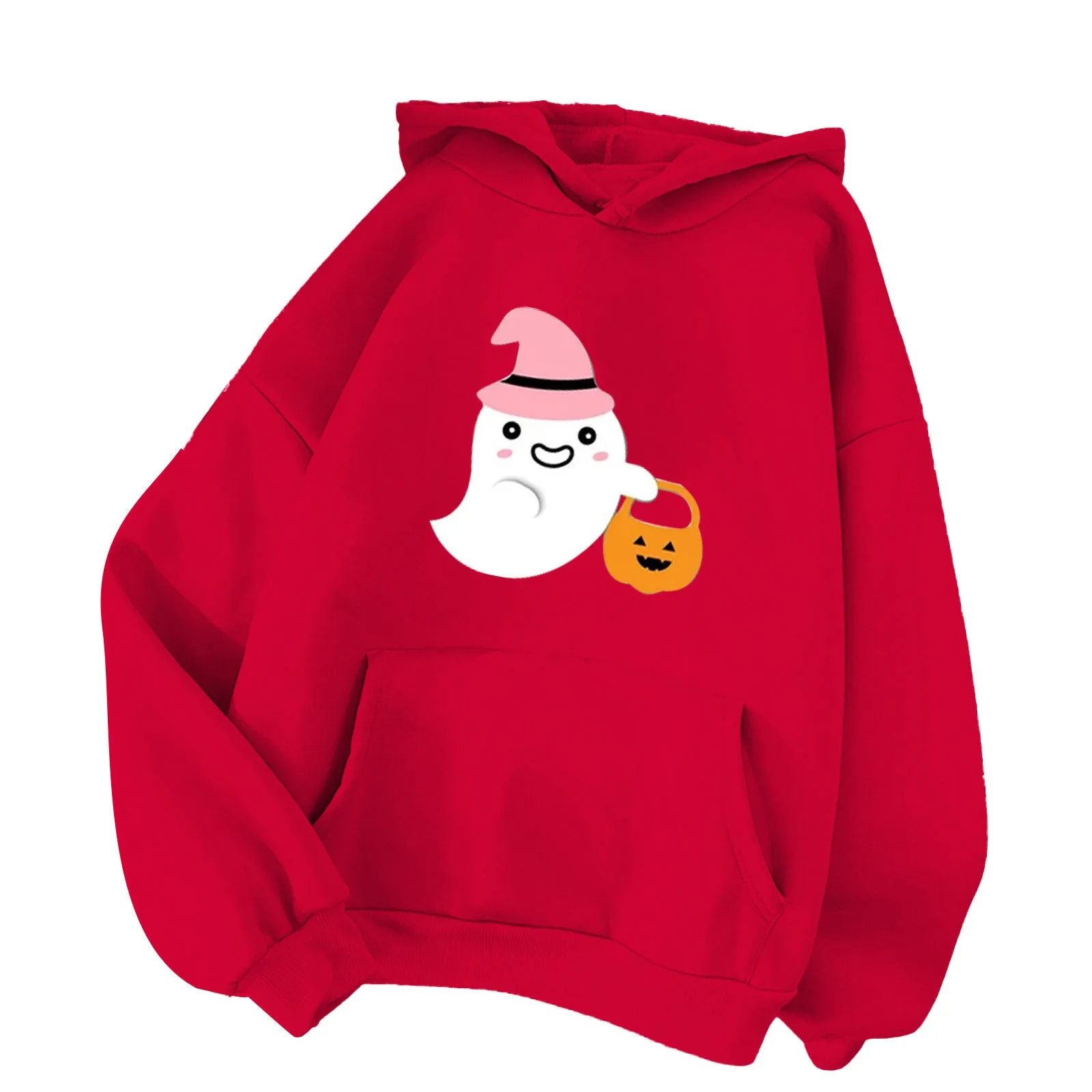 

Women Fashion Ghost Halloween Sports Pullover Hoodie Loose Padded Thickened Warm Casual Sweatshirt Y2k Hoodies Women Sweatshirt