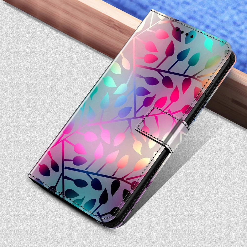 Leather Flip Wallet Case with Magnetic Closure and Stand - Elegant Design with Card Slots