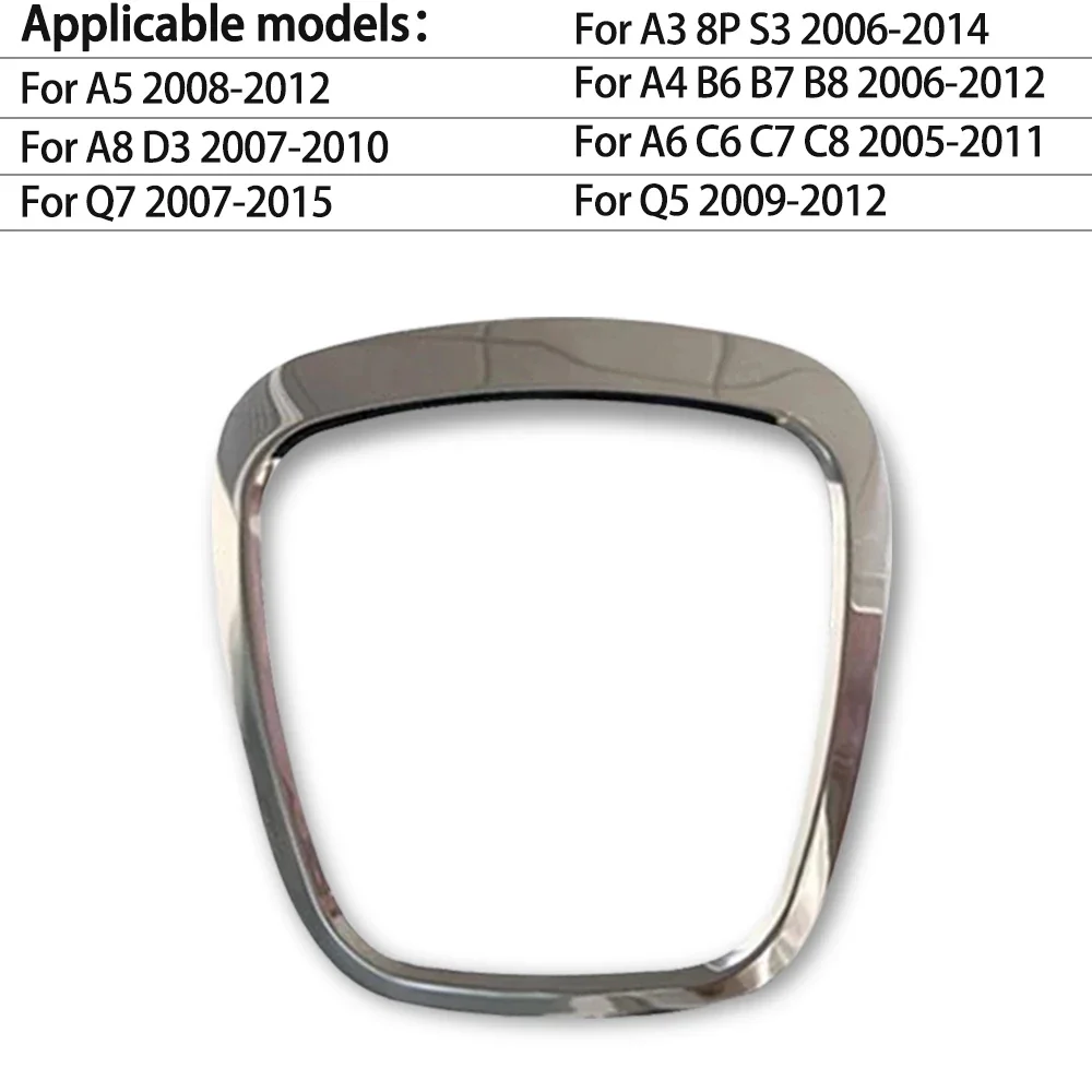 Adesivo Centro Volante Argento Per Audi A3, A4, A5, A6, Q5, Q7 - Decorazione Interna