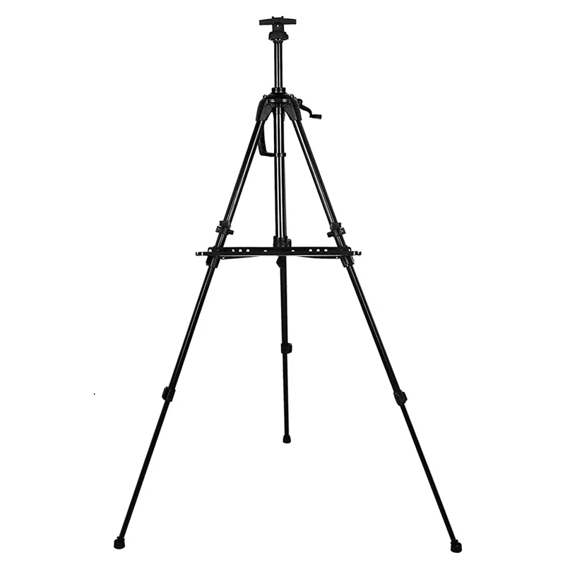 Portable Adjustable Metal Sketch Easel Painting Stand Foldable Aluminum Travel Rack With Brush Tray Display Frame Art Supplies