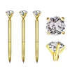 6Pcs Diamond Ballpoint Pens Gold Large Crystal Pens Rhinestones Ballpoint Pens Stationary Writing Supplies 5