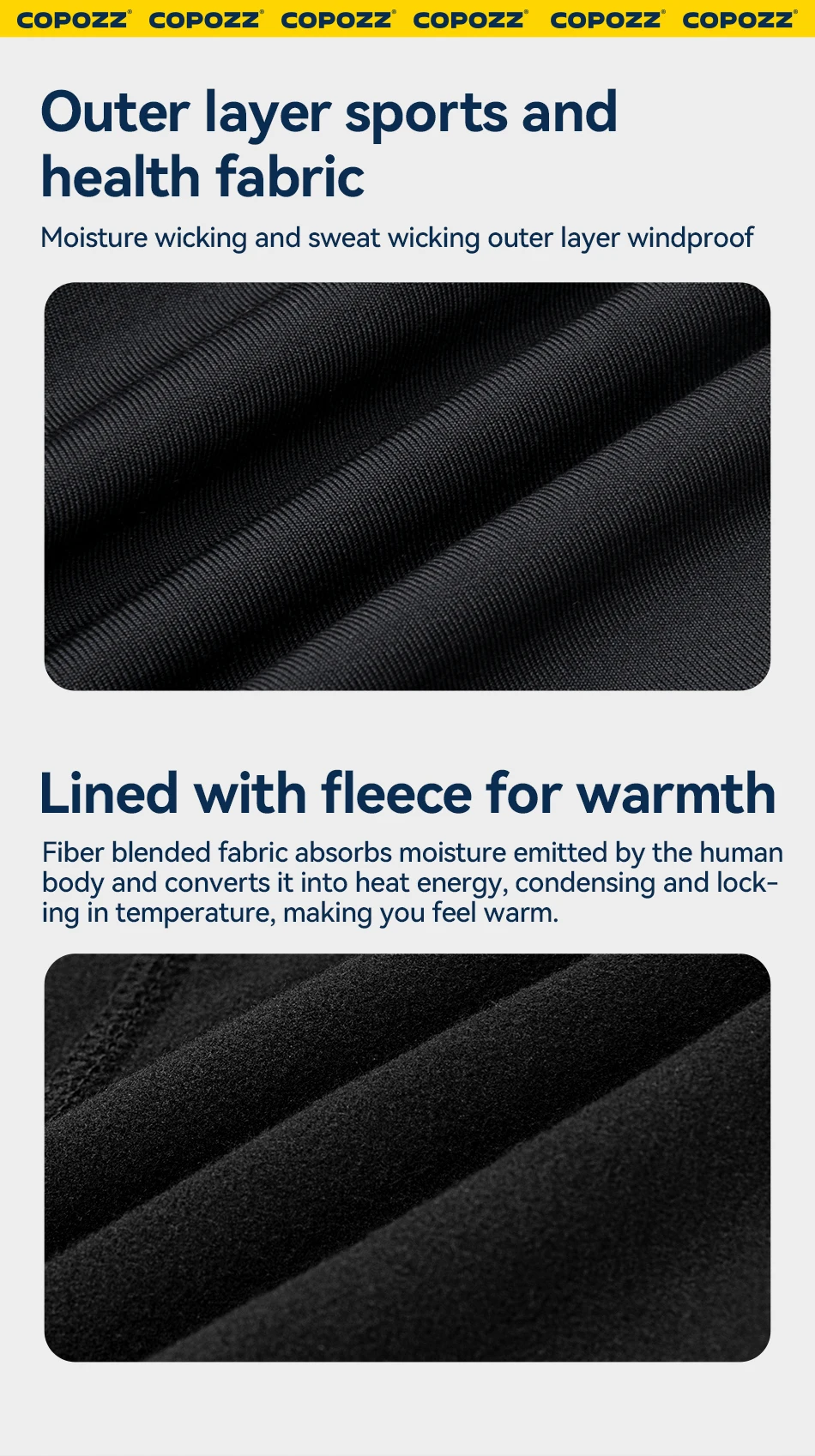 COPOZZ Winter-Skimaskenmütze für Herren und Damen, 2-in-1, warm, winddicht, Sturmhaube, Gesichtsmaske, Thermo-Fleece-Mütze, einfarbig, Ski-Strickmütze – Detail 6