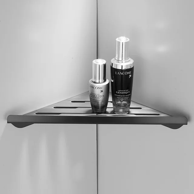 304 สแตนเลสสตีลแปรงทองห้องน้ําชั้นวางติดผนังห้องอาบน้ําฝักบัวชั้นวางของห้องน้ํามุมฮาร์ดแวร์ห้องน้ํา 1