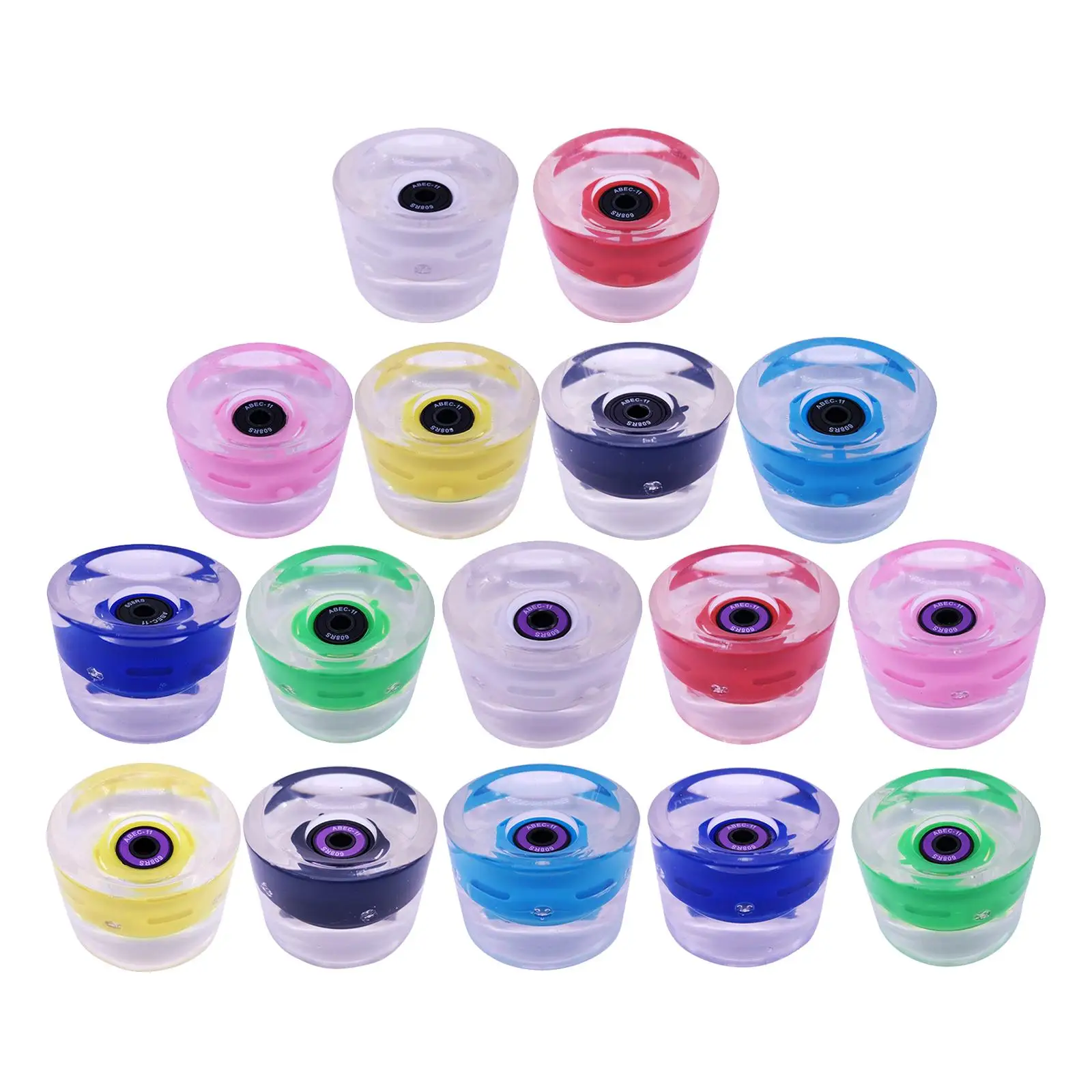 

Skateboard Wheels, Set of 4, 70 × 51mm, with LED Flash, PU, ​​Asphalt Skating Accessory, for Replacement And Change