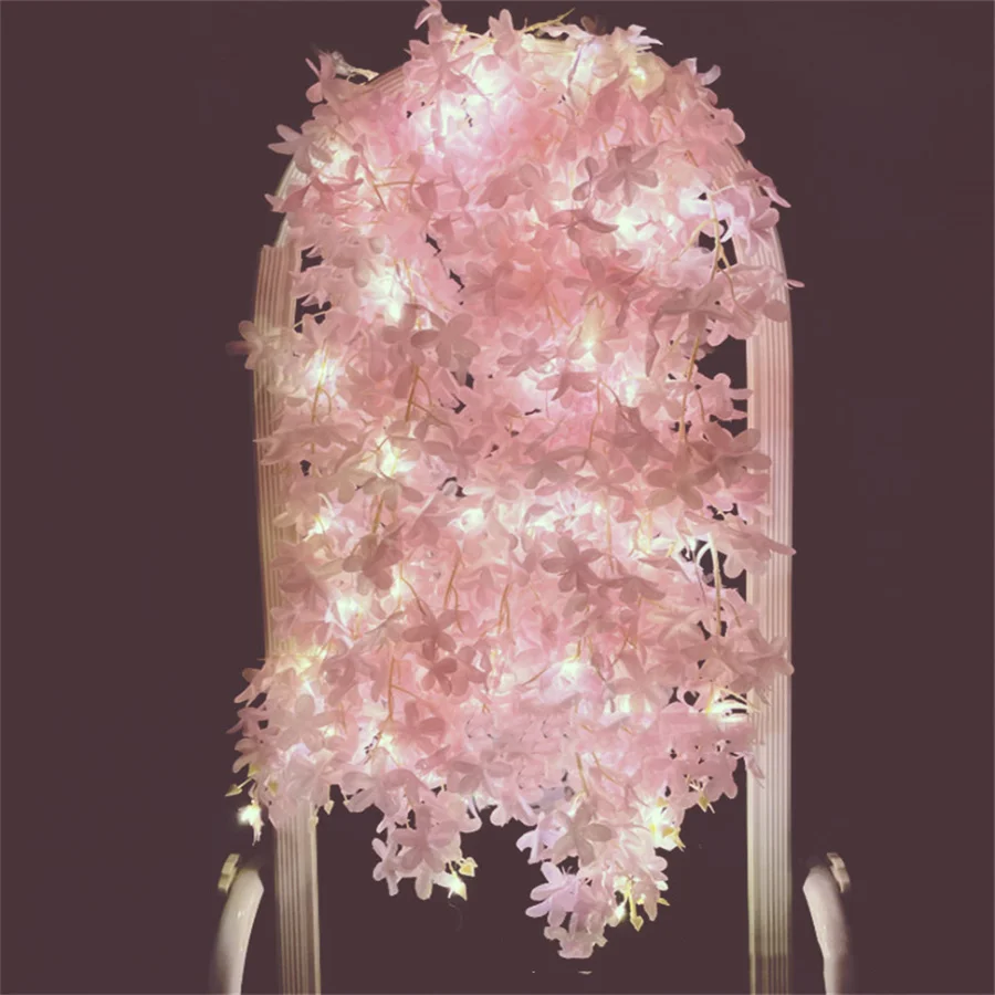 3X06M6X06MWisteriaFlowerCurtainStringLightArtificialVines