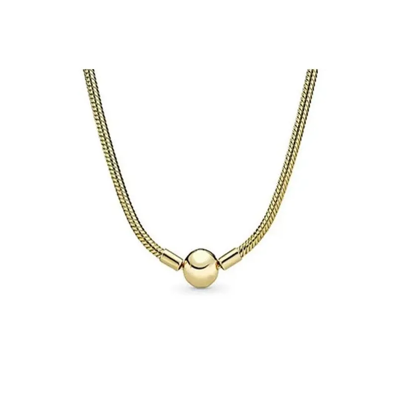Light Luxury Women's Necklace Original Logo 925 Sterling Silver Moments Snake Necklace Eternal Symbol Necklace DIY Jewelry Gift