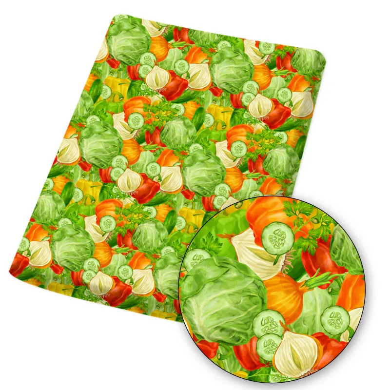 Vegetables Fruits Series Polyester Cotton Fabric for Tissue Kids Sewing Quilting Fabrics Needlework Material DIY Handmade