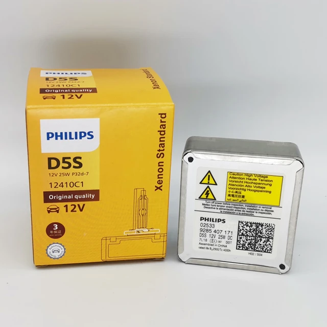 Philips Xenon standart D5S 12410C1 12V 25W orijinal Xenon HID araba farı  ampul otomatik lamba ECE OEM kalite çin, 1 paket - AliExpress