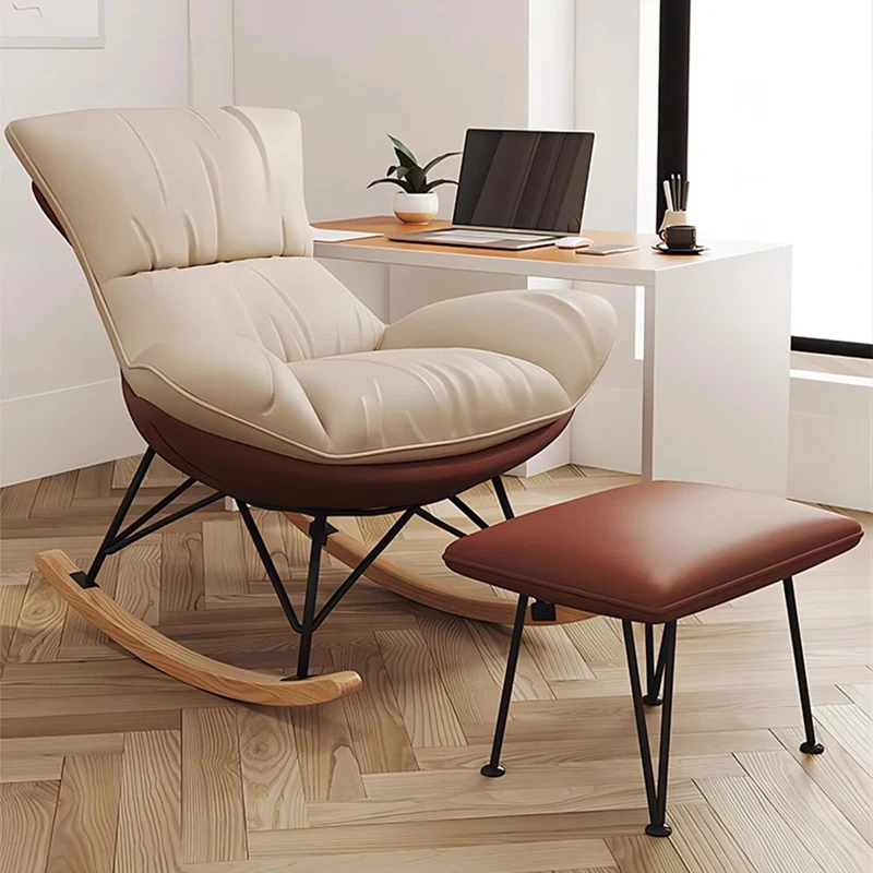 

Orange Nordic Recliner Floor Chair Bracket Vintage Nook Modern Office Luxury Chair Creative Salon Meuble Furniture Living Room