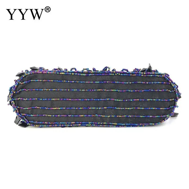 Vintage Women Crystal Beaded Evening Wedding Clutch Handbag Rhinestone Bling Sequins Embroidery Crossbody Cocktail Party Purse
