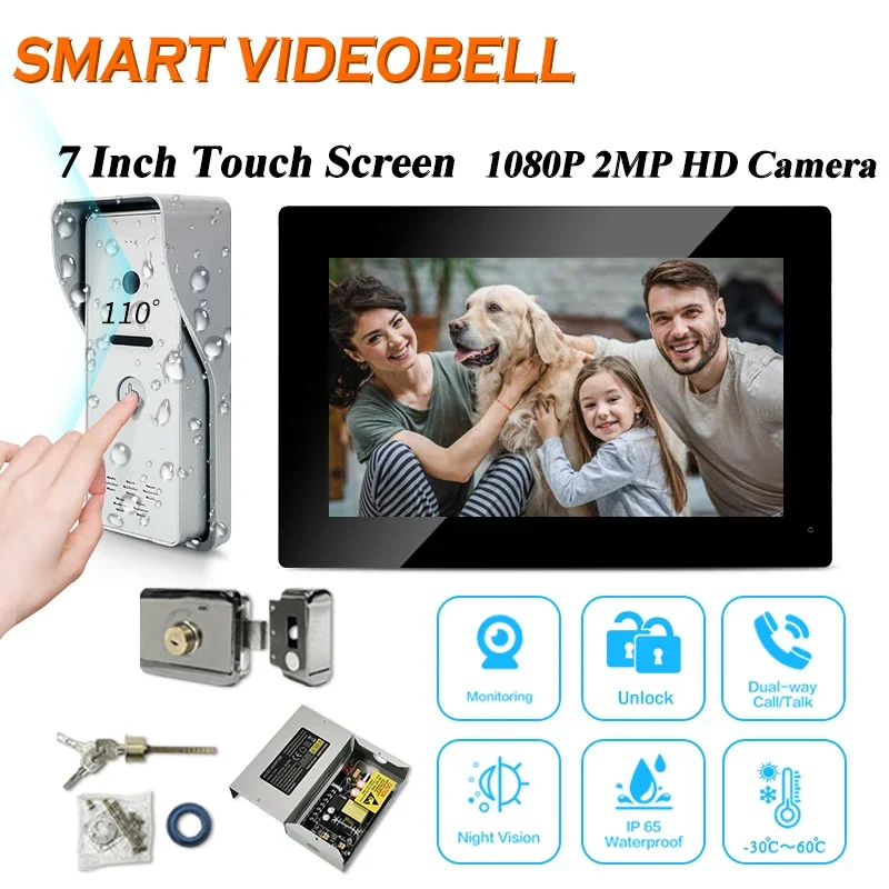 

In Stock 7" reasonable price door viewer camera video door bell Smart home doorbell low price door viewer peephole camera wifi