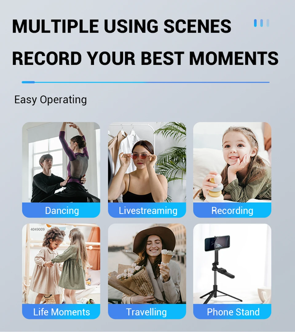 Description Picture 3 of itemCOOL DIER 1750mm Foldable Wireless Selfie Stick Tripod With Bluetooth Remote Shutter Phone holder Monopod For iphone Smartphone